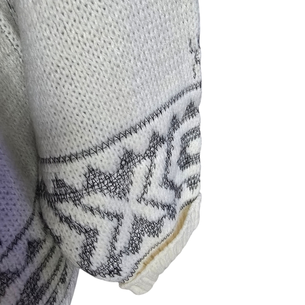 Aviator Abstract Fit Cream-Grey Wool Blend Knit TurtleNeck Sweater. Size Small - Picture 9 of 9